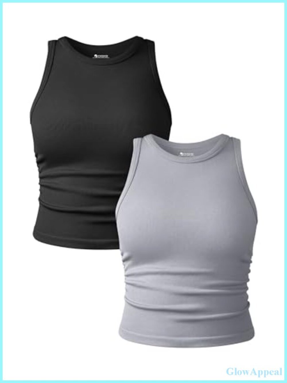 2 Pack Womens Tank Tops Crew Neck Sleeveless Yoga Crop Camis